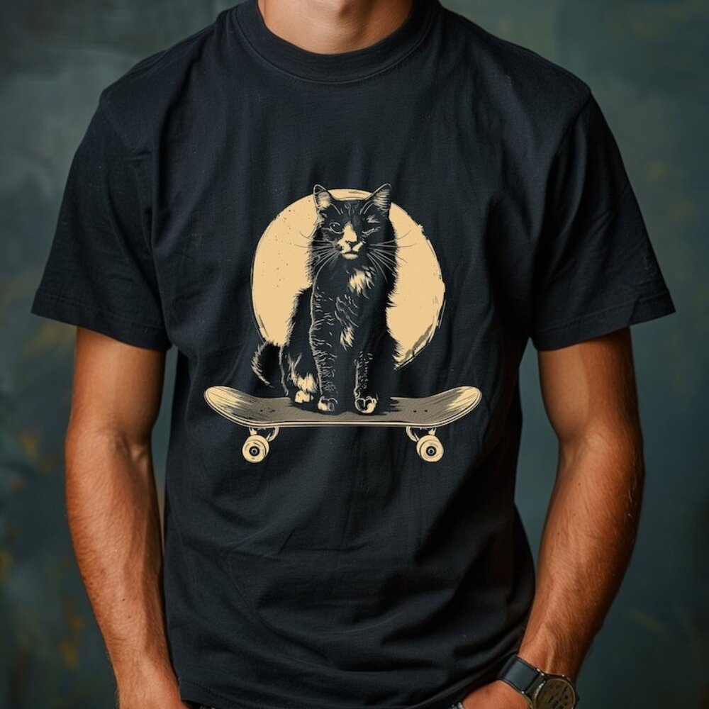 Skateboard Cat Shirt, Cool Cat Shirt, Style, Cat T Shirt, Crazy Kitten